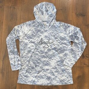 Anglur Men’s Performance Hoodie Shirt Gray and White size XL